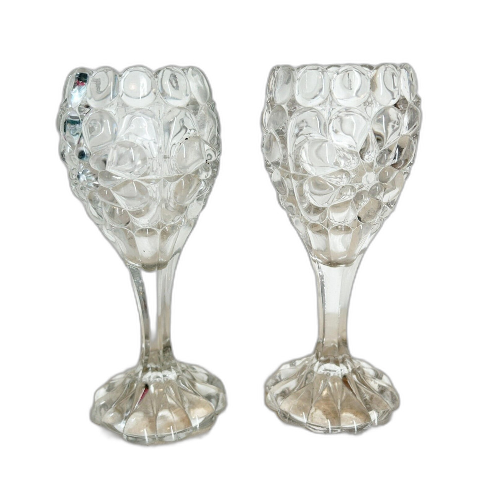 Vintage EAPG Bellaire Goblet Company Queen's Necklace Clear Wine Water Glass 9"